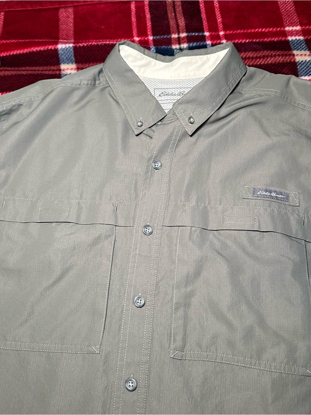 Eddie Bauer Men's olive Button-Up Shirt Jacket